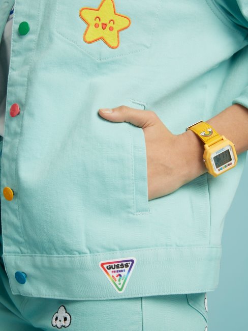 Veste En Jean Guess Patchs Bleu Clair