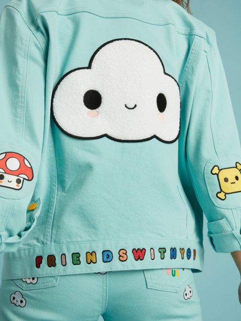 Veste En Jean Guess Patchs Bleu Clair