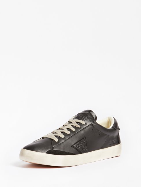 Guess Sneaker Lodi En Cuir Véritable Noir