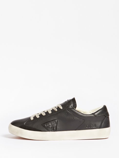 Guess Sneaker Lodi En Cuir Véritable Noir