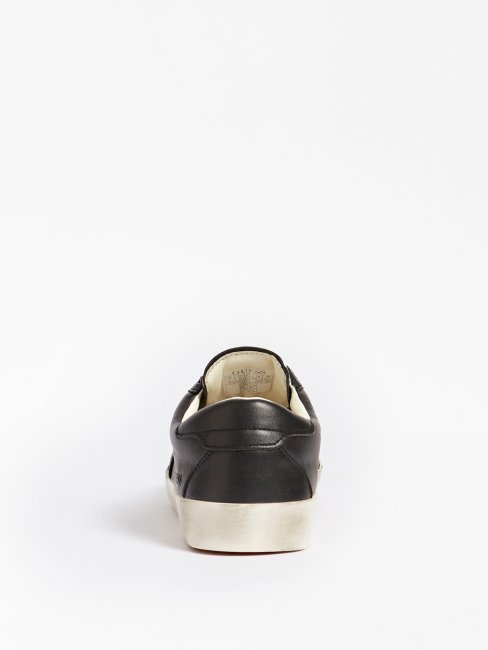 Guess Sneaker Lodi En Cuir Véritable Noir