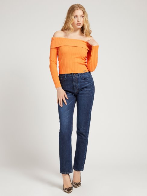 Guess Pull Orange à épaules Dénudées