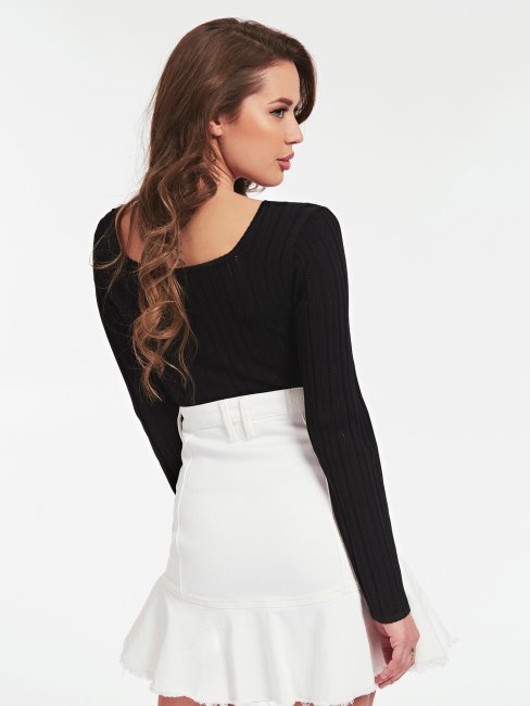 Guess Pull Noir En Viscose Mélangée