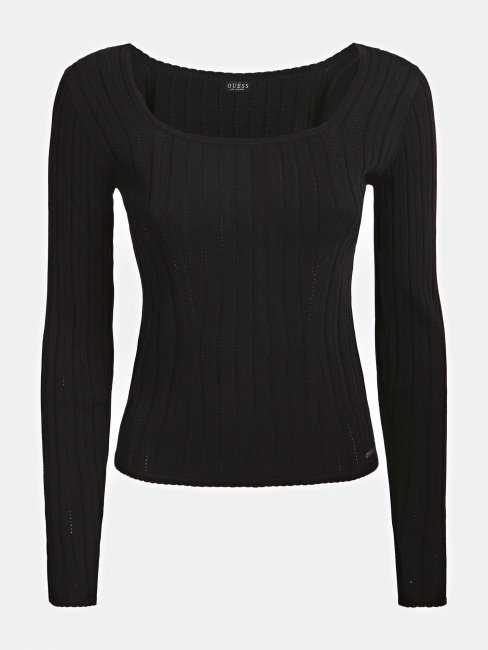 Guess Pull Noir En Viscose Mélangée