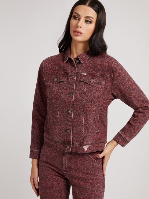 Guess Veste En Jean Coupe Classique Rouge