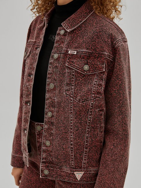 Guess Veste En Jean Coupe Classique Rouge