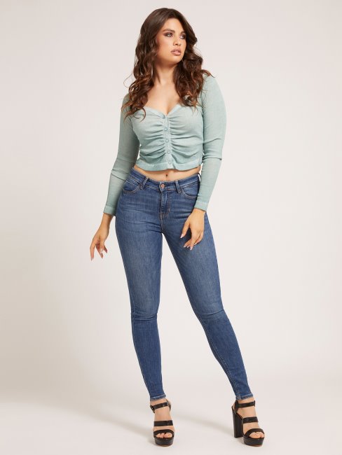 Top Gris Fermeture Bouton Guess