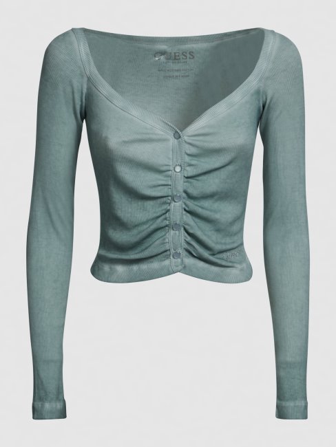 Top Gris Fermeture Bouton Guess