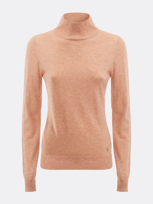 Pull Guess Beige à Col Roulé En Cachemire Mélangé