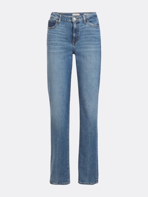 Guess Pantalon En Denim Bleu Coupe Décontractée
