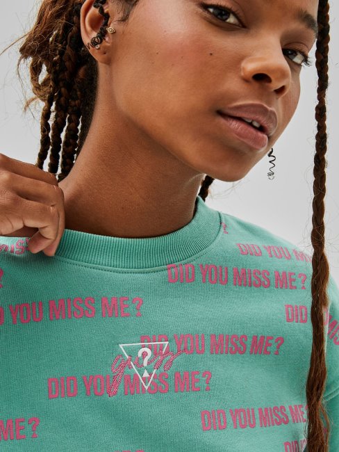 Sweat Court Imprimé All-over Guess Bleu