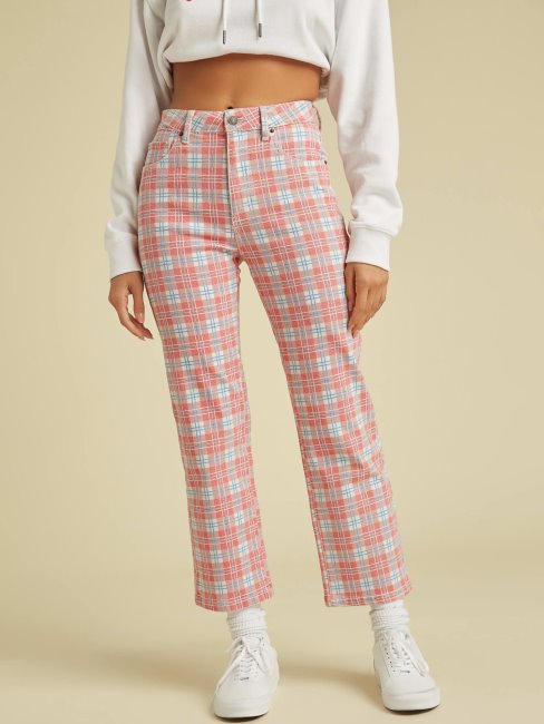 Guess Pantalon Denim Coupe Décontractée Rouge Multi