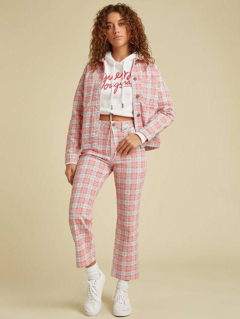 Guess Pantalon Denim Coupe Décontractée Rouge Multi