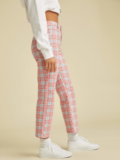 Guess Pantalon Denim Coupe Décontractée Rouge Multi