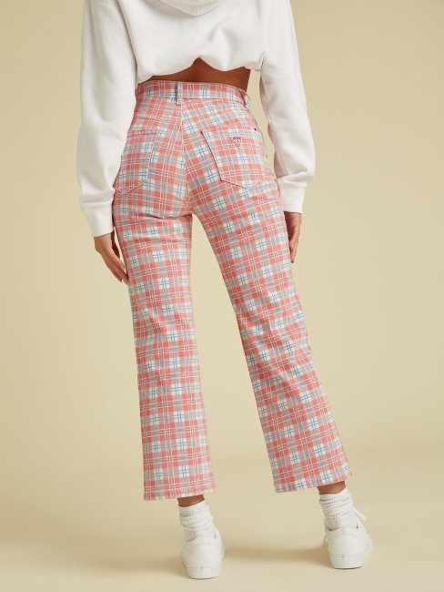 Guess Pantalon Denim Coupe Décontractée Rouge Multi