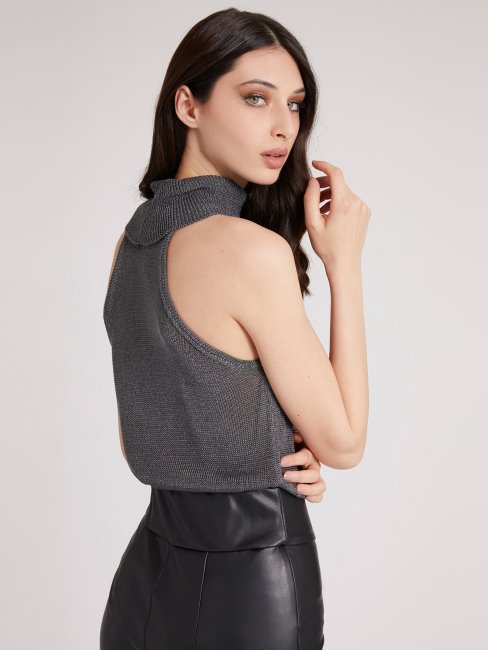 Guess Pull Transparent Effet Doré Gris