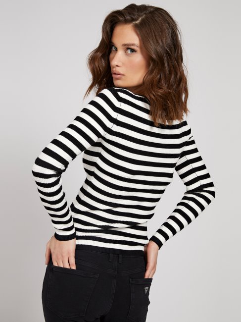 Pull En Viscose Mélangée Motif Guess Multicolore