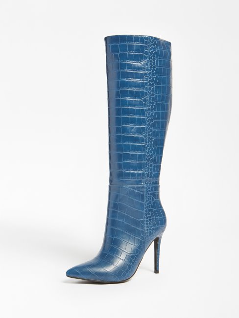 Bottines Bleues Guess Ruke à Imprimé Croco