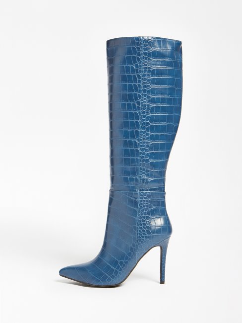 Bottines Bleues Guess Ruke à Imprimé Croco
