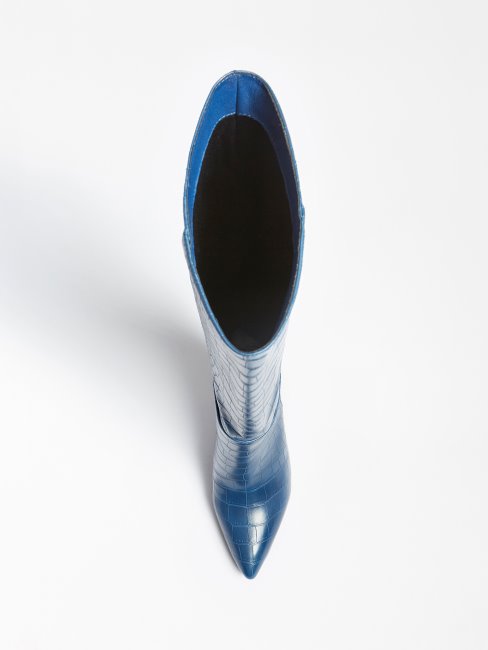 Bottines Bleues Guess Ruke à Imprimé Croco