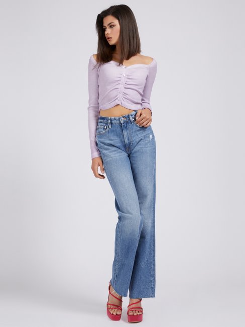 Guess Top Lilas à Fermeture Boutonnée