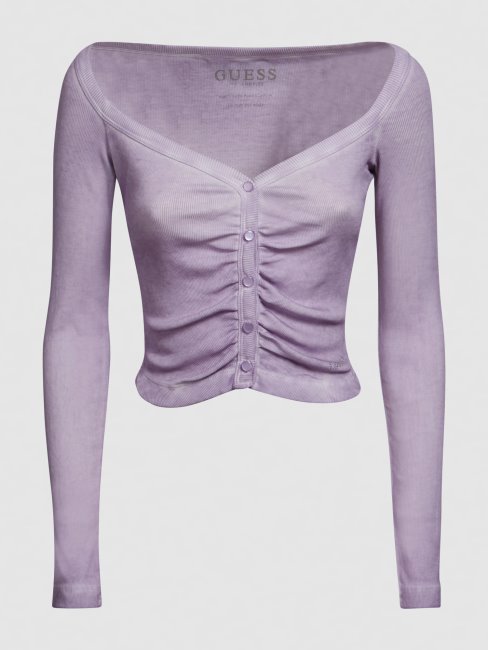 Guess Top Lilas à Fermeture Boutonnée