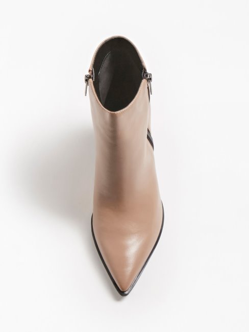 Bottines Guess Jakira En Cuir Véritable Beige