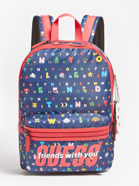 Sac à Dos Bleu à Motifs Multicolores Guess