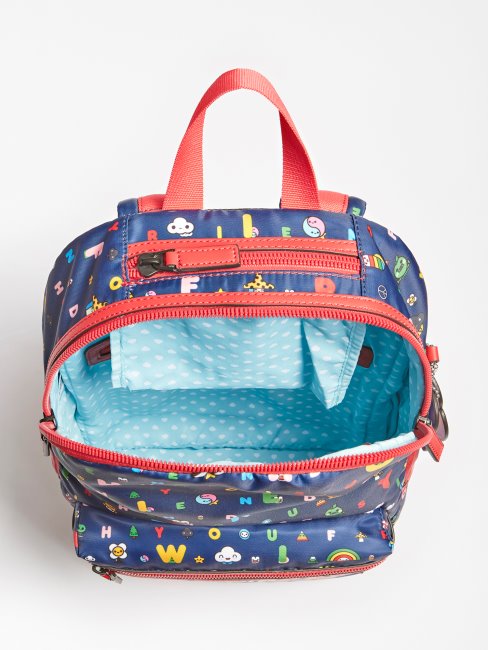 Sac à Dos Bleu à Motifs Multicolores Guess