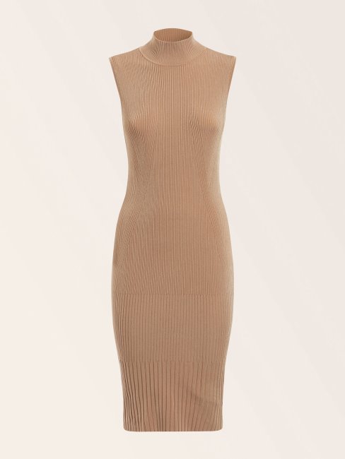 Peignoir Beige En Maille à Col Roulé Guess Marciano