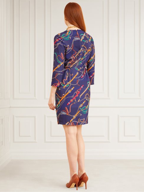 Marciano All Over Print Dress Blue Multi Guess Nouvelle Tendance