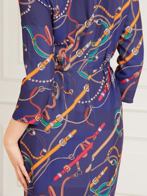 Marciano All Over Print Dress Blue Multi Guess Nouvelle Tendance