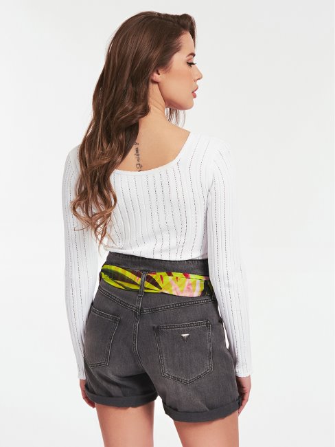 Guess Pull En Viscose Mélangée Blanc