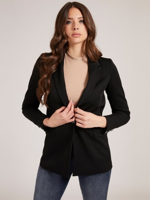 Guess Blazer Noir En Viscose Mélangée