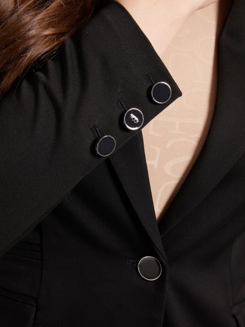 Guess Blazer Noir En Viscose Mélangée