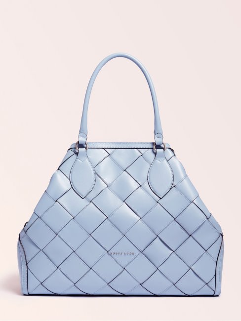 Guess Giorgia Grand Sac à Main De Luxe En Cuir Véritable Multi Beige