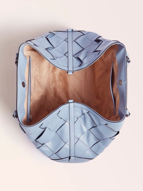 Guess Giorgia Grand Sac à Main De Luxe En Cuir Véritable Multi Beige