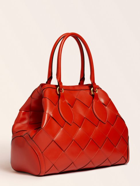 Sac à Main Giorgia Luxe Orange En Cuir Véritable Guess