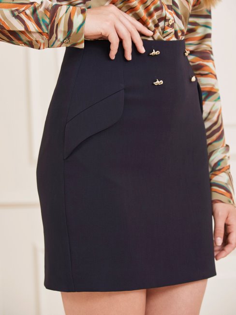 Boutons Minijupe Bleu Guess Marciano