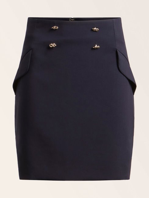 Boutons Minijupe Bleu Guess Marciano