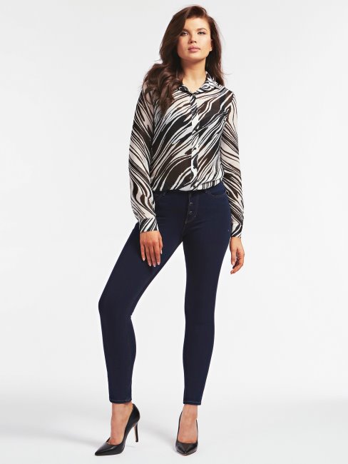 Pantalon En Denim Coupe Skinny Bleu Guess Nouvelle Tendance