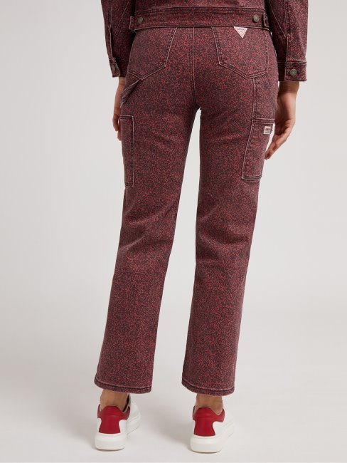 Guess Pantalon En Denim Cargo Rouge