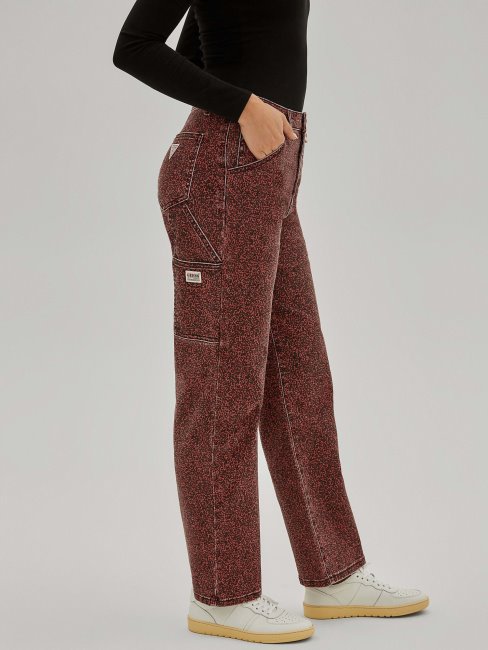 Guess Pantalon En Denim Cargo Rouge