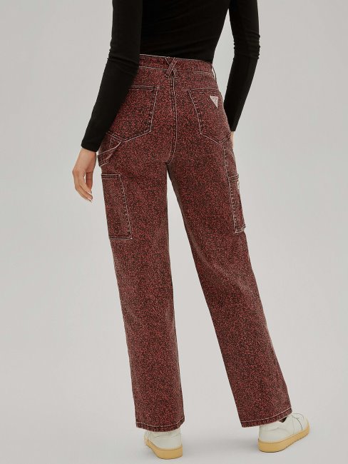Guess Pantalon En Denim Cargo Rouge
