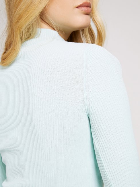 Guess Pull à Col Roulé En Viscose Mélangée Vert