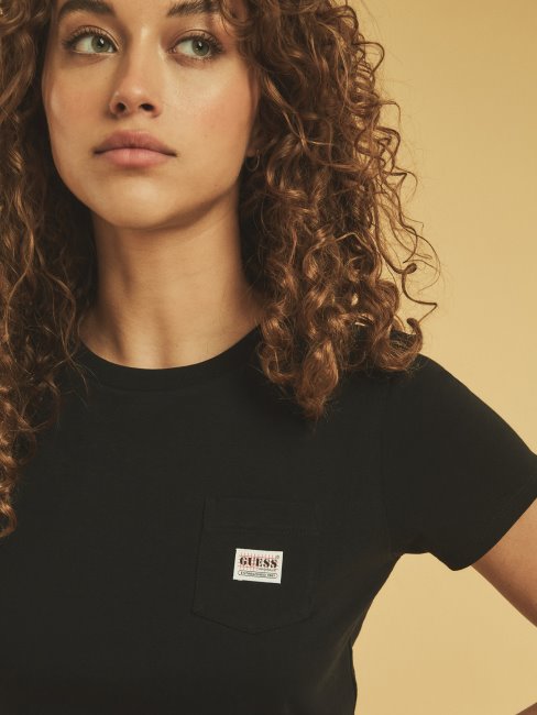 Tee Shirt Poche Avant Guess Noir