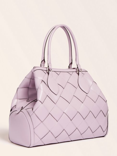 Giorgia Grand Sac à Main De Luxe En Cuir Véritable Lilas Guess