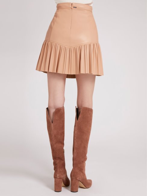 Mini-jupe En Similicuir Beige Guess