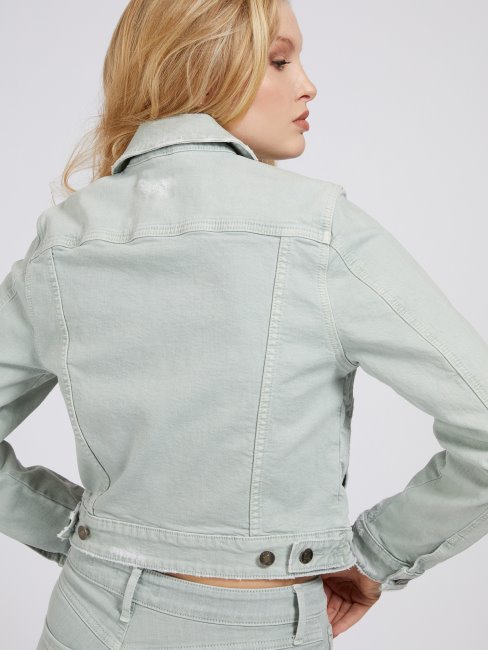Guess Veste Coupe Classique En Jean Vert Multi
