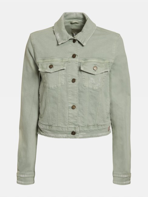 Guess Veste Coupe Classique En Jean Vert Multi